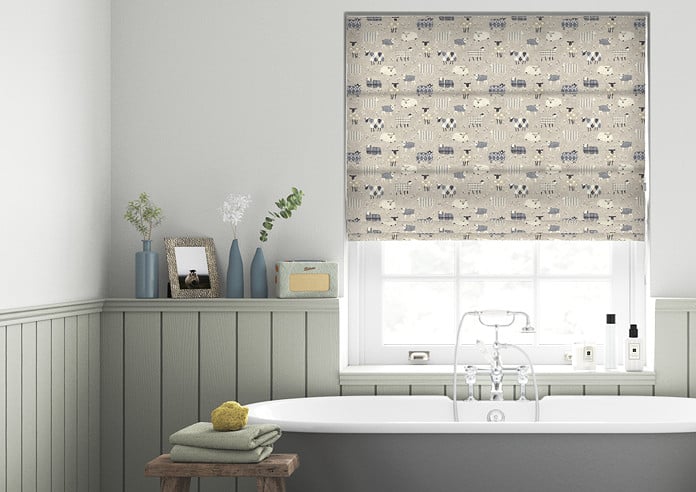 Baa Baa, Charcoal - Twist&Fit Roman Blind - Image 3